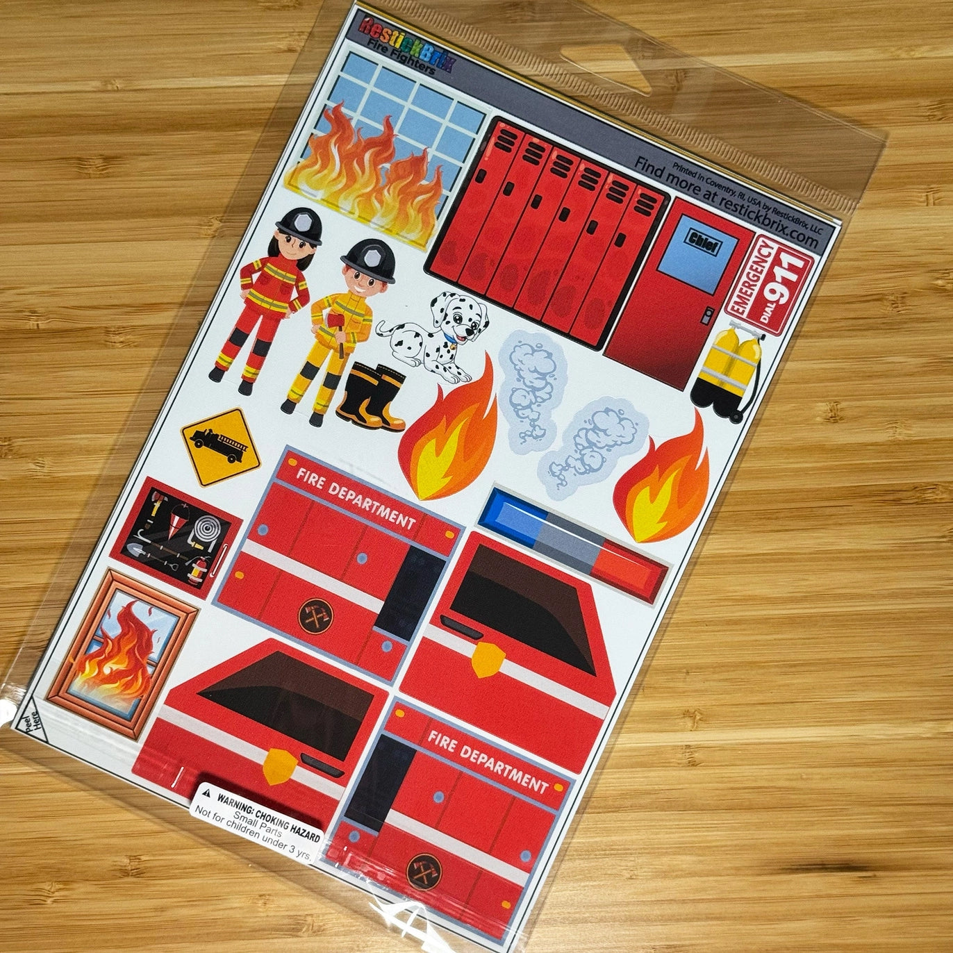 Fire Fighters: Reusable Decals For Customizing Magnetic Tiles