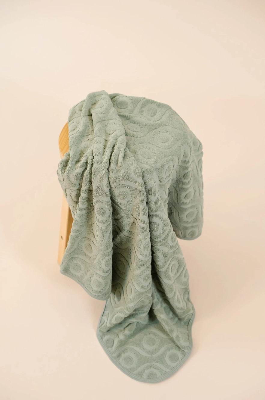 Hooded Beach Towel - Sage by Kiin Baby