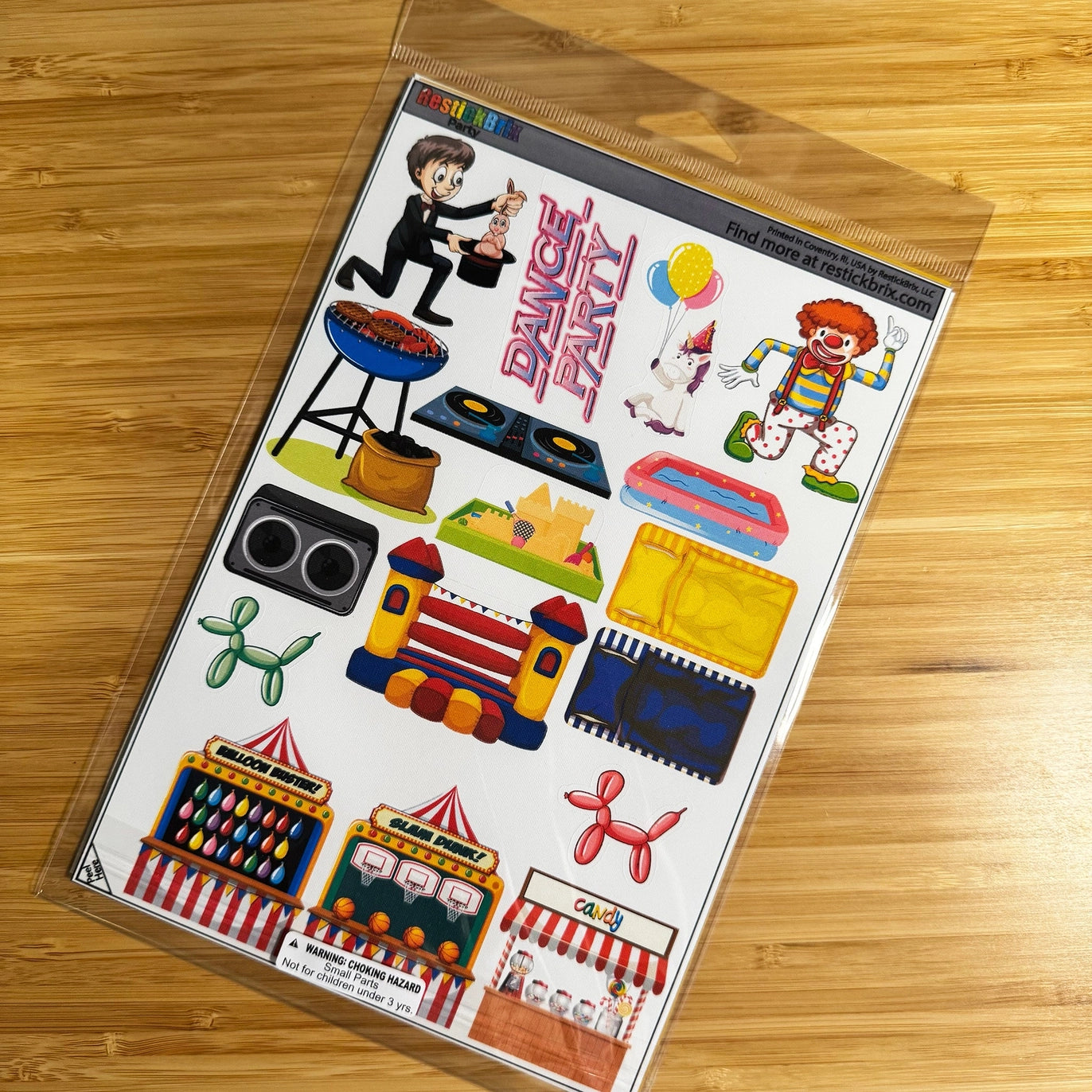 Party: Reusable Decals For Customizing Magnetic Tiles