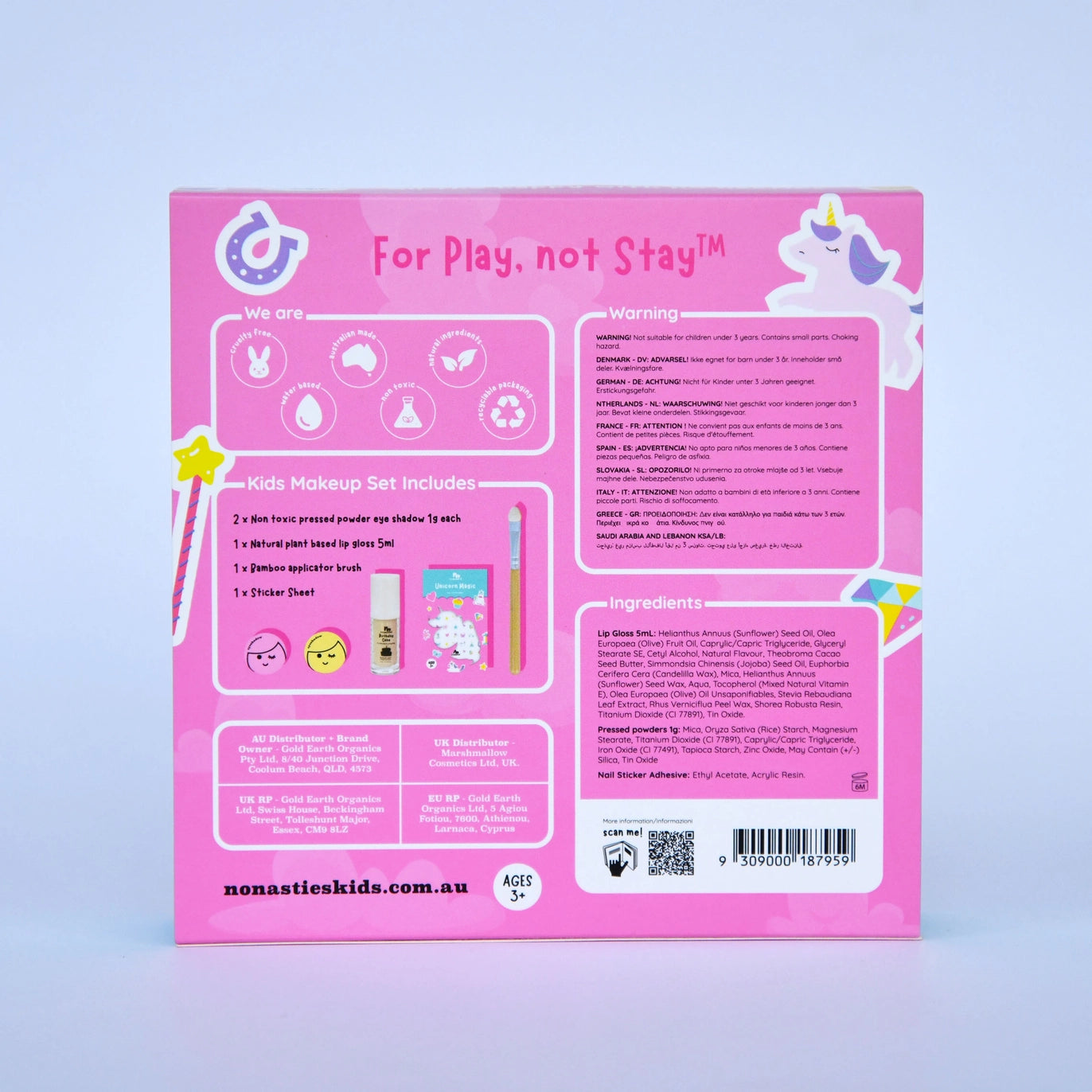 Unicorn Magic Natural Kids Makeup Gift Set by No Nasties