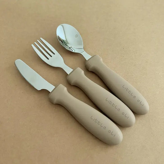 Silicone and Stainless Steel Cutlery Set - Coastal Sand