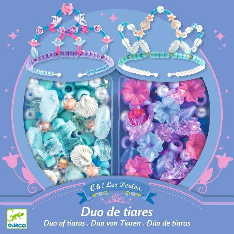 Duo of Tiaras Blue & Purple Bead Kit by Djeco