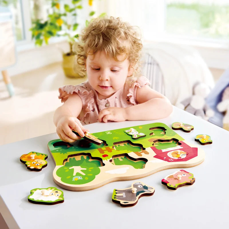Farm Animals Peg Puzzle by Hape
