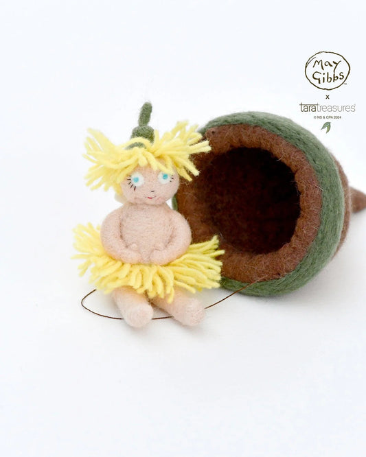 Felt May Gibbs Little Ragged Blossoms Doll with Gum Pod