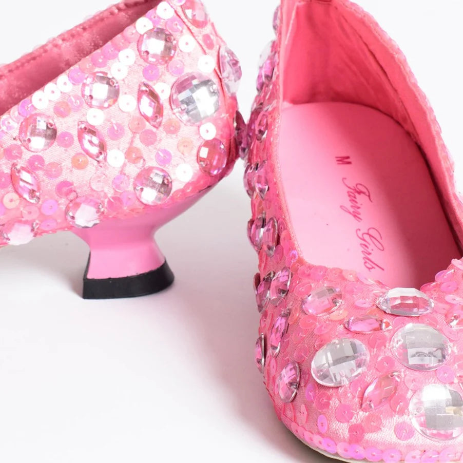 Cinderella Glass Slippers with Heels - Light Pink