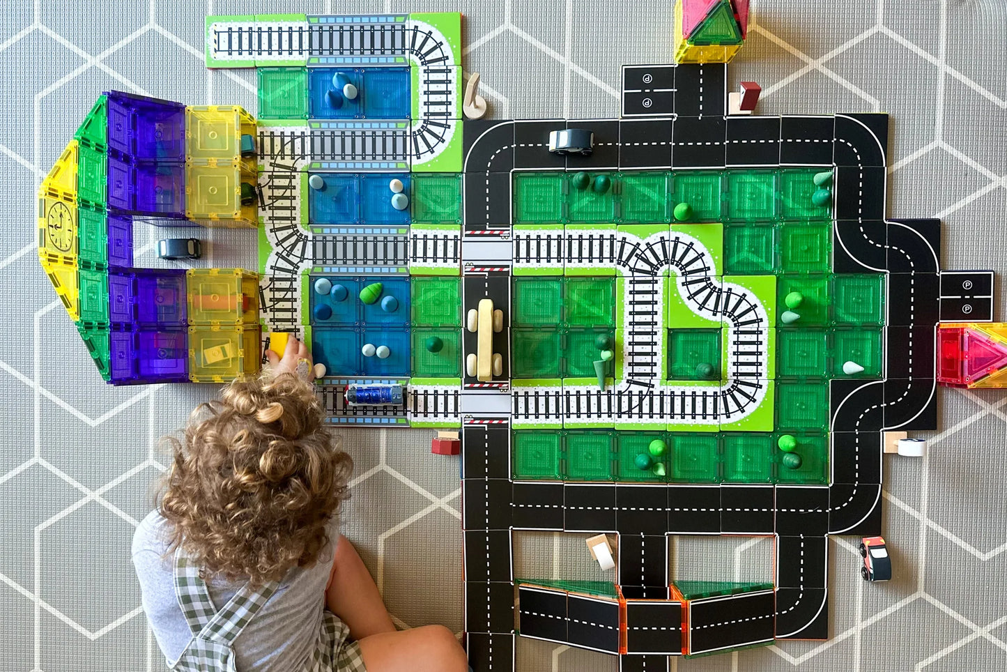 Magnetic Tile Topper - Train Track Pack (36 pieces)