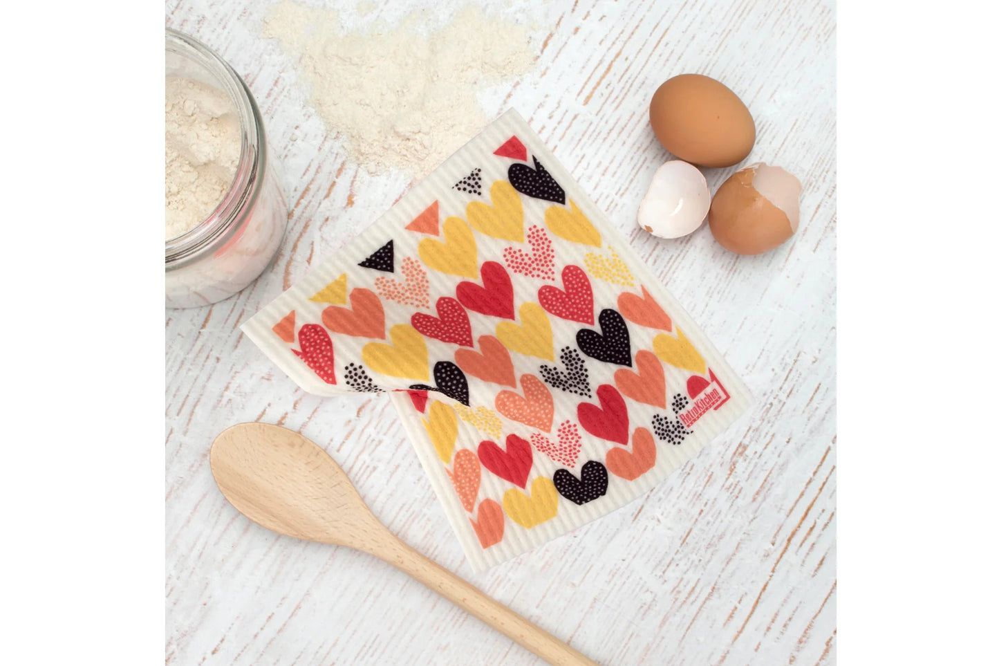 Retrokitchen 100% Biodegradable Dishcloth Hearts