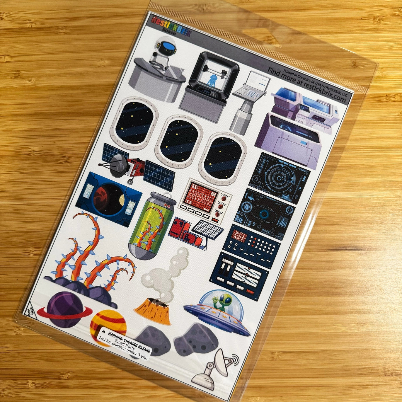 Space: Reusable Decals For Customizing Magnetic Tiles