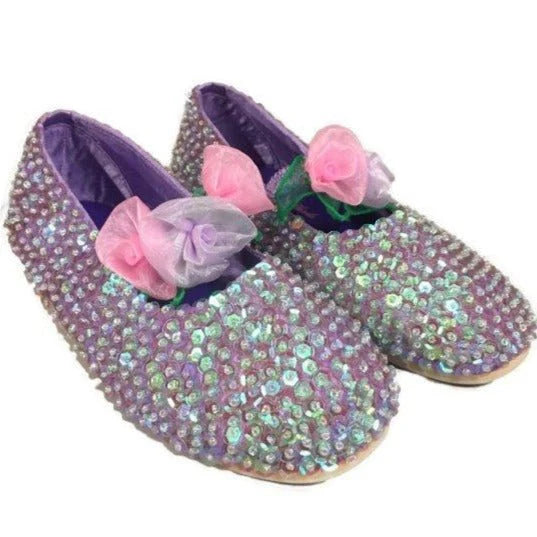 Rose Sequin Shoes - Lavender