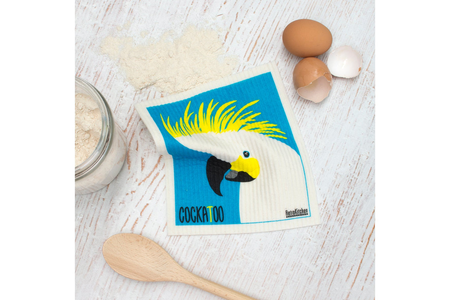 Retrokitchen 100% Biodegradable Dishcloth Cockatoo