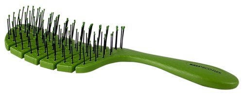 BIO-FLEX Detangler Green Leaf Shape Hairbrush with Plant Based Handle