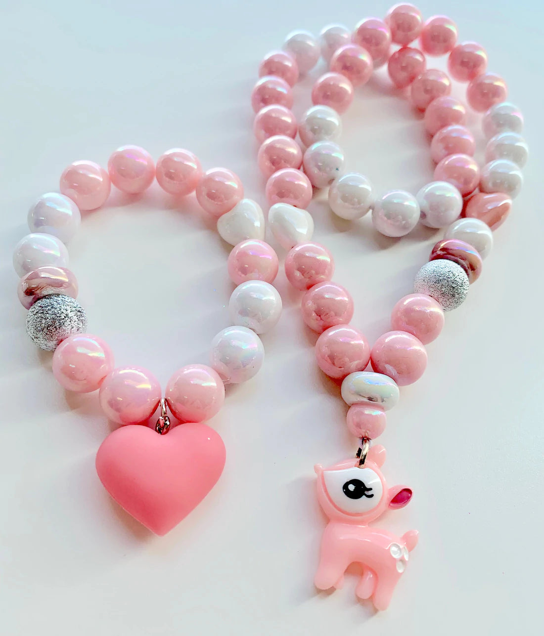 Pink Fawn Necklace by Red Bobble