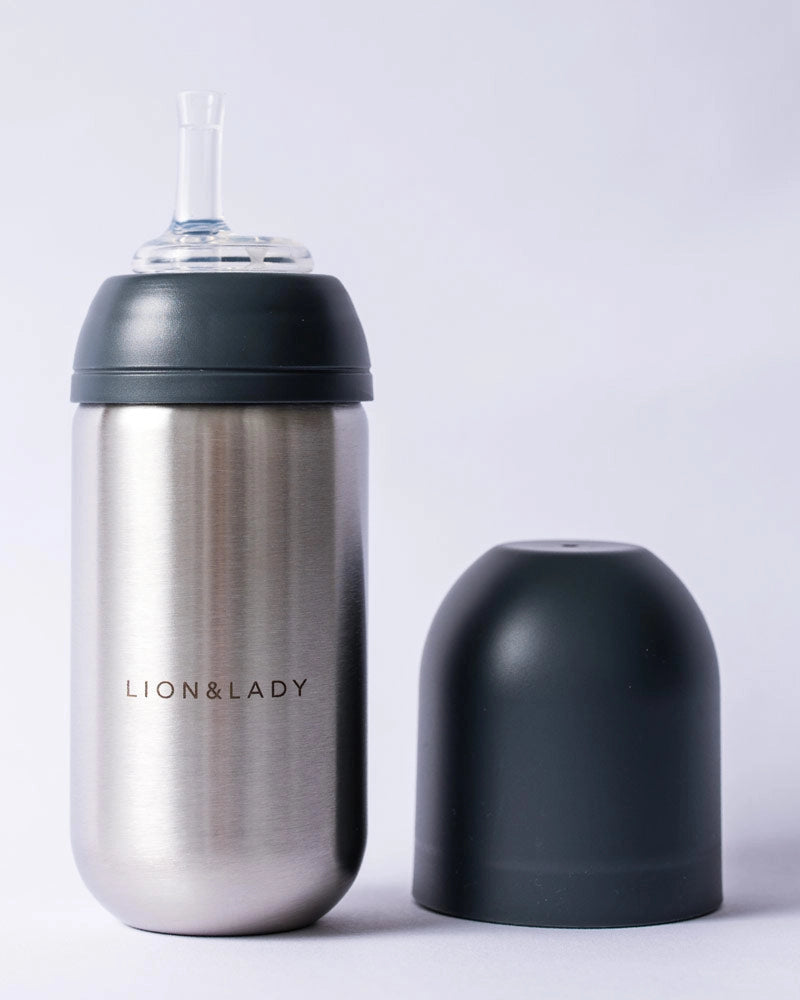 Lion & Lady Toddler Straw Cup - 350ml 18/8 Stainless Steel - French Navy