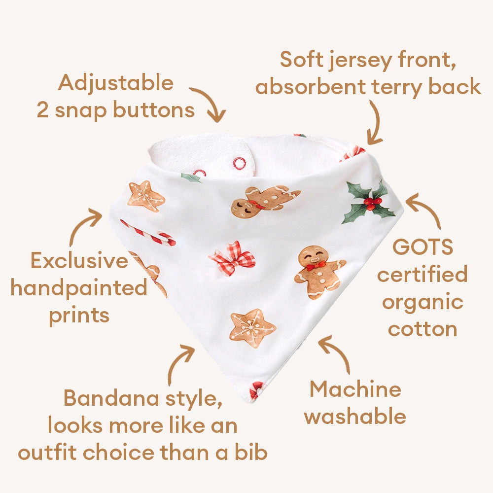 Gingerbread Organic Dribble Bib by Snuggle Hunny