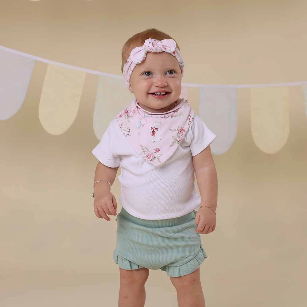 Alice’S Tea Party Organic Dribble Bib by Snuggle Hunny