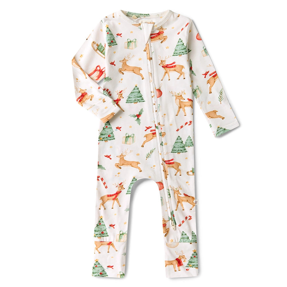 Prancer & Friends Organic Snugglesuit Convertible Romper by Snuggle Hunny
