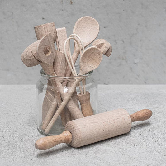 Children's Beechwood Cook Set - Nine Pieces