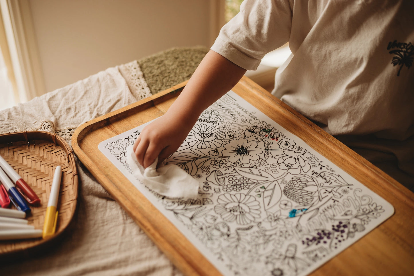 Reversible Silicone Colouring Mat - Australian Flora & Fauna