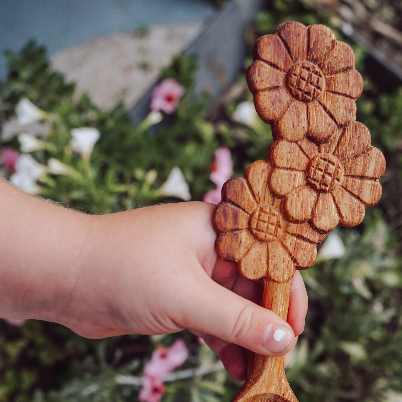 Wooden Handcrafted Flower Spoon