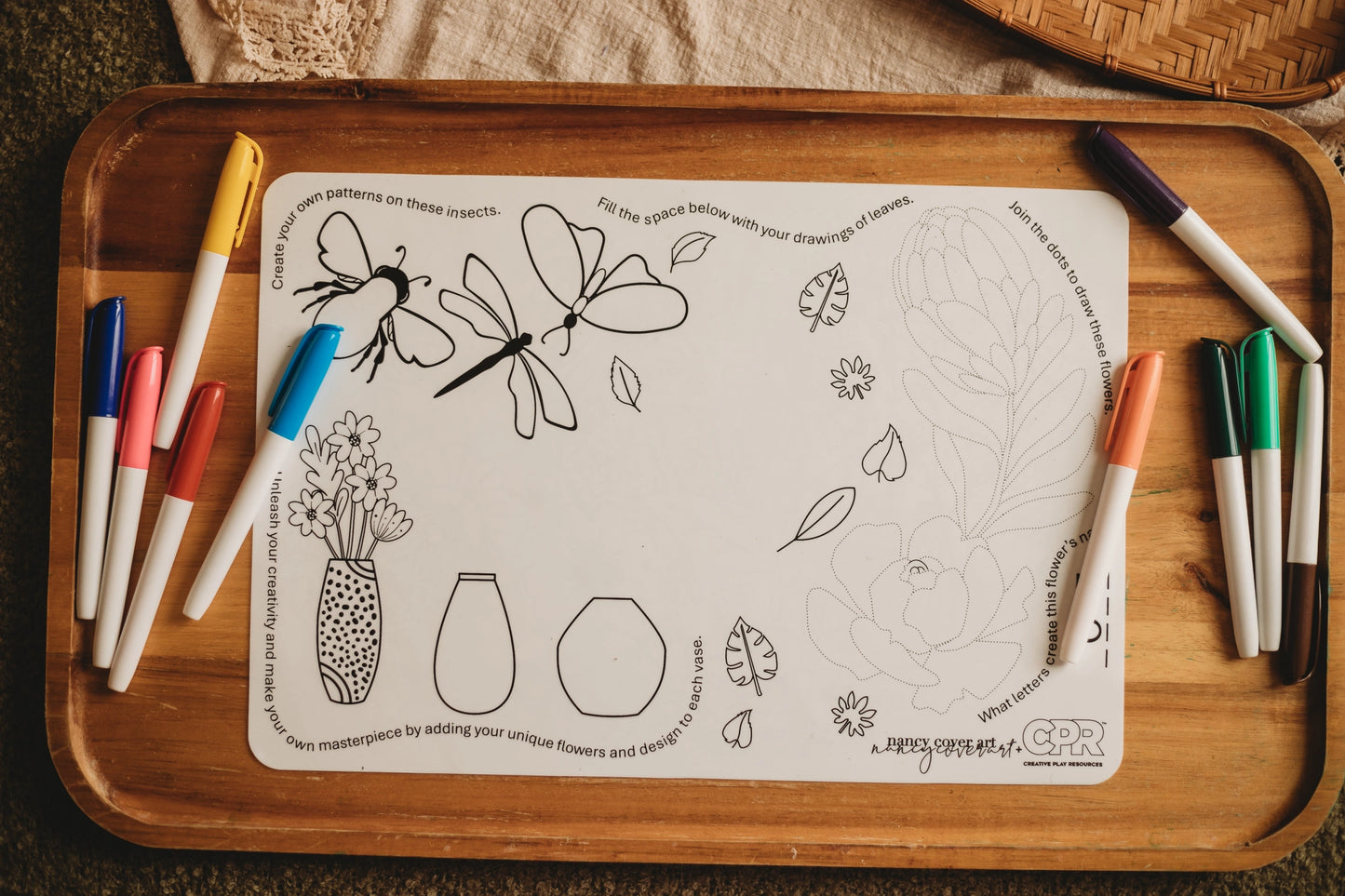 Reversible Silicone Colouring Mat - Australian Flora & Fauna
