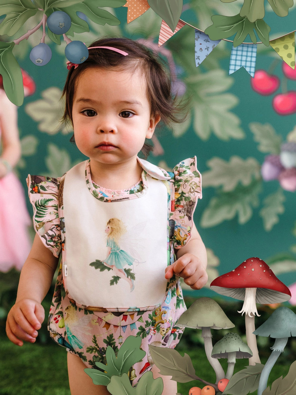 SALE Magic Faraway Tree Dandy Duo Bibs - Fairy White by Fleur Harris