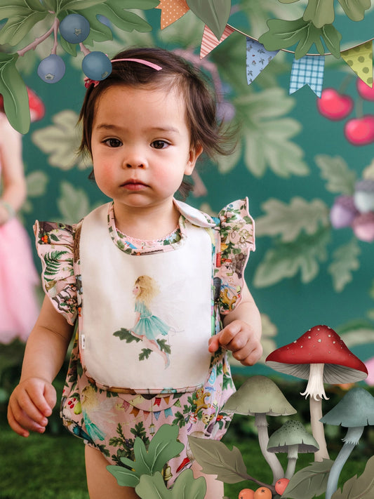 SALE Magic Faraway Tree Dandy Duo Bibs - Fairy White by Fleur Harris