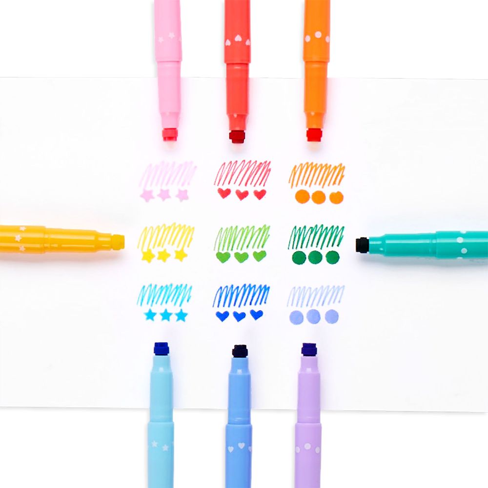 Ooly Double Ended Markers - Confetti Stamp