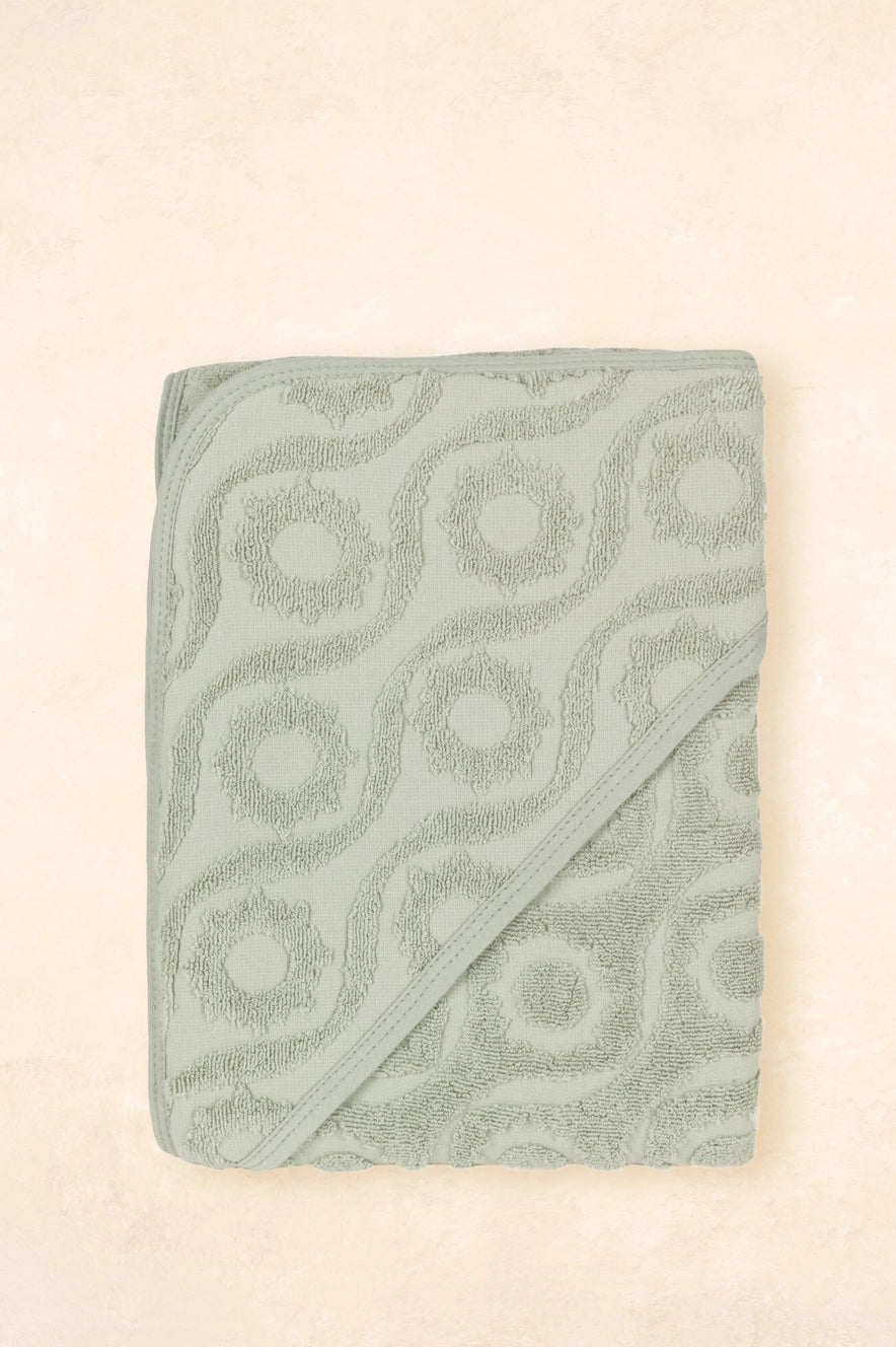 Hooded Beach Towel - Sage by Kiin Baby