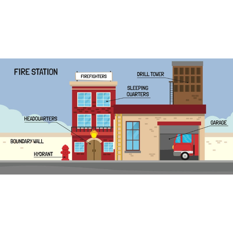 Sassi 3D Puzzle and Book Set - Learn Shapes Firefighters , 40 Pcs