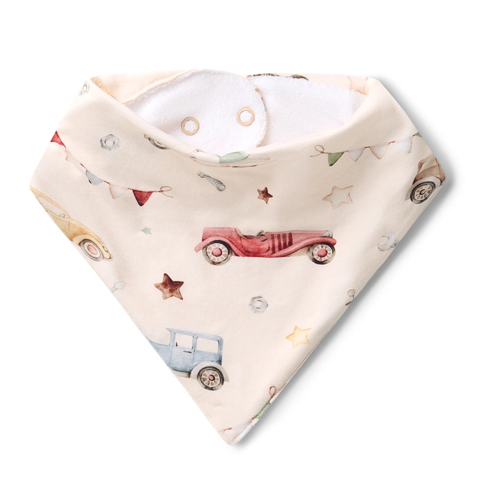 Vintage Cars Organic Dribble Bib by Snuggle Hunny