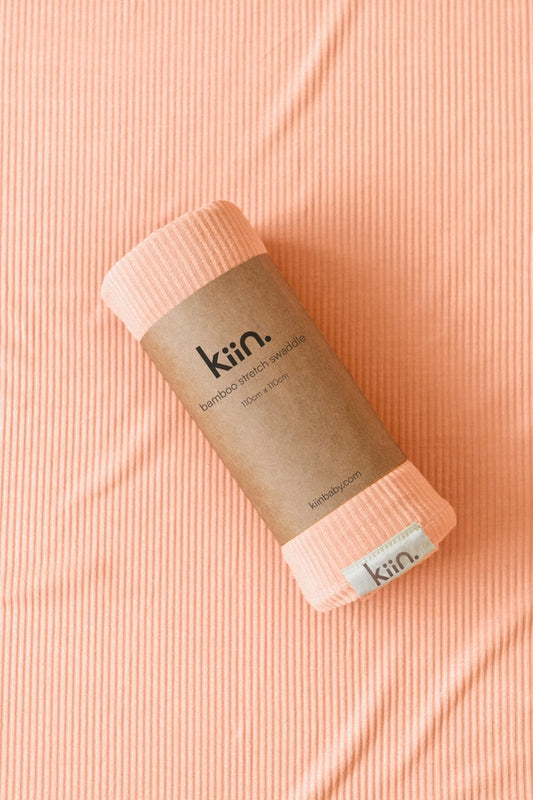 Bamboo Stretch Swaddle - Peach Sunset by Kiin Baby