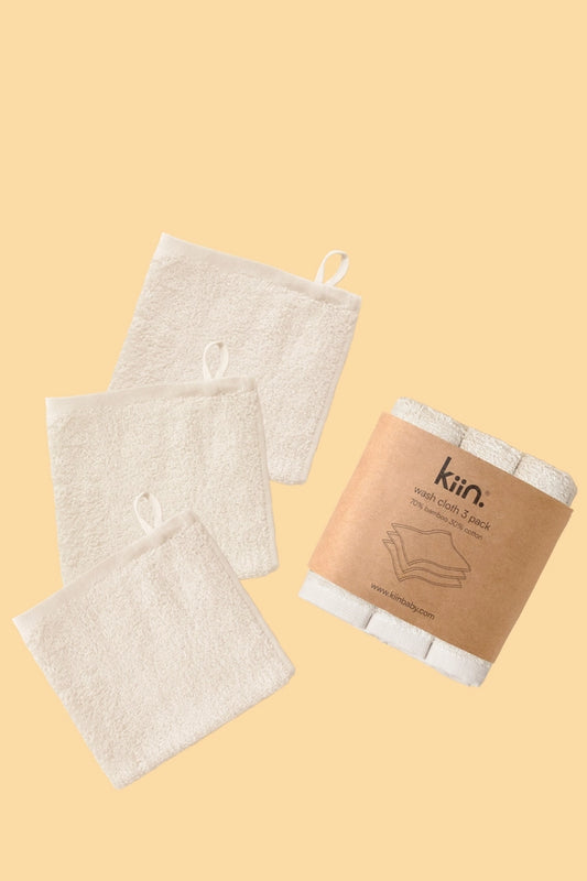 Wash Cloths Three Pack - Ivory by Kiin Baby