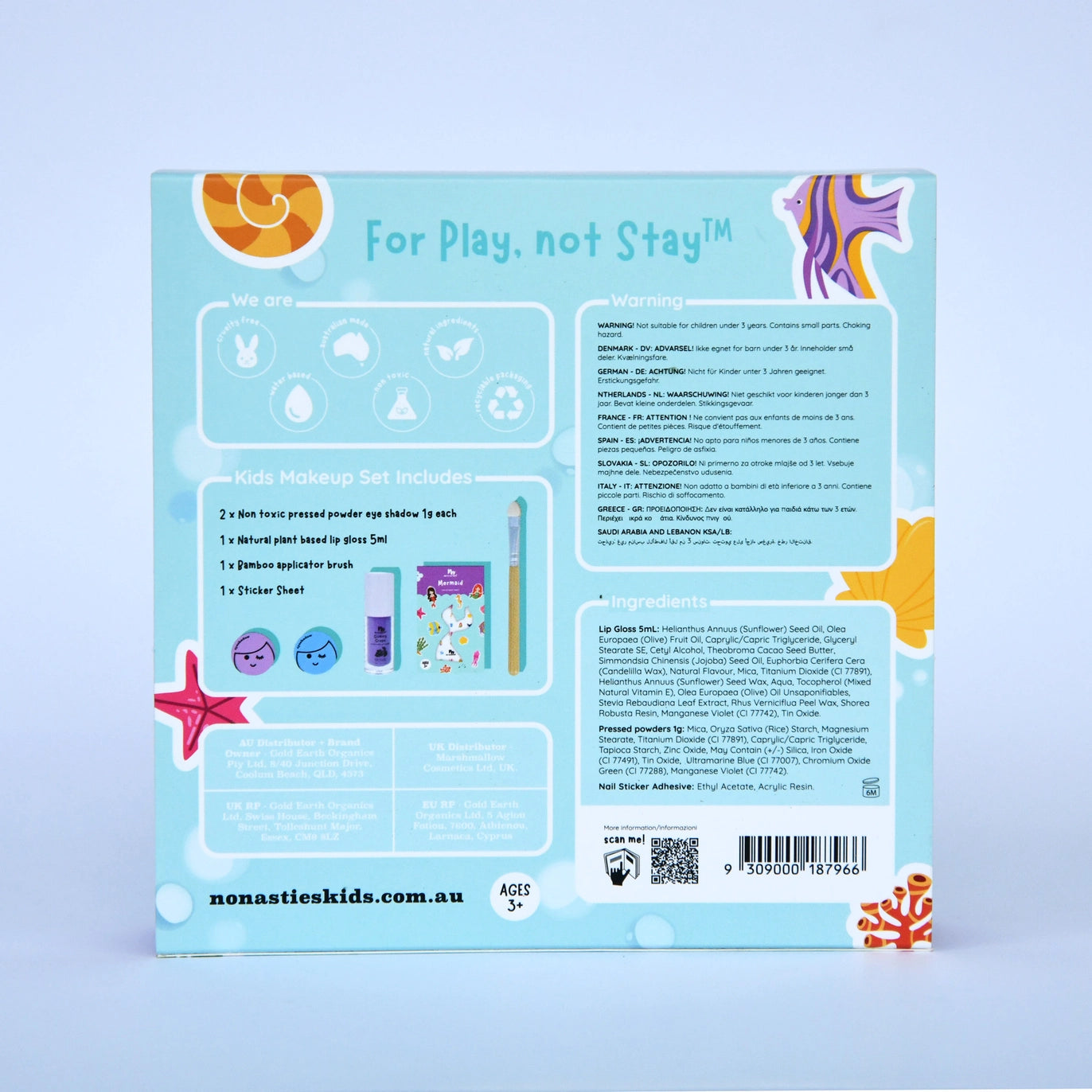 Mermaid Dreams Natural Kids Makeup Gift Set by No Nasties