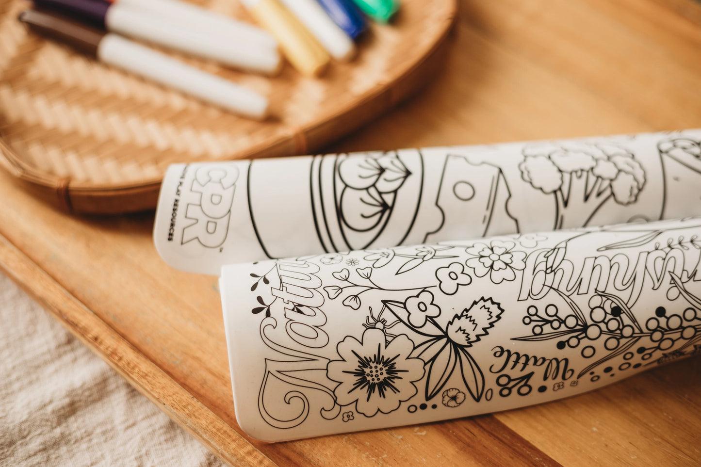 Reversible Silicone Colouring Mat - Australian Flora & Fauna