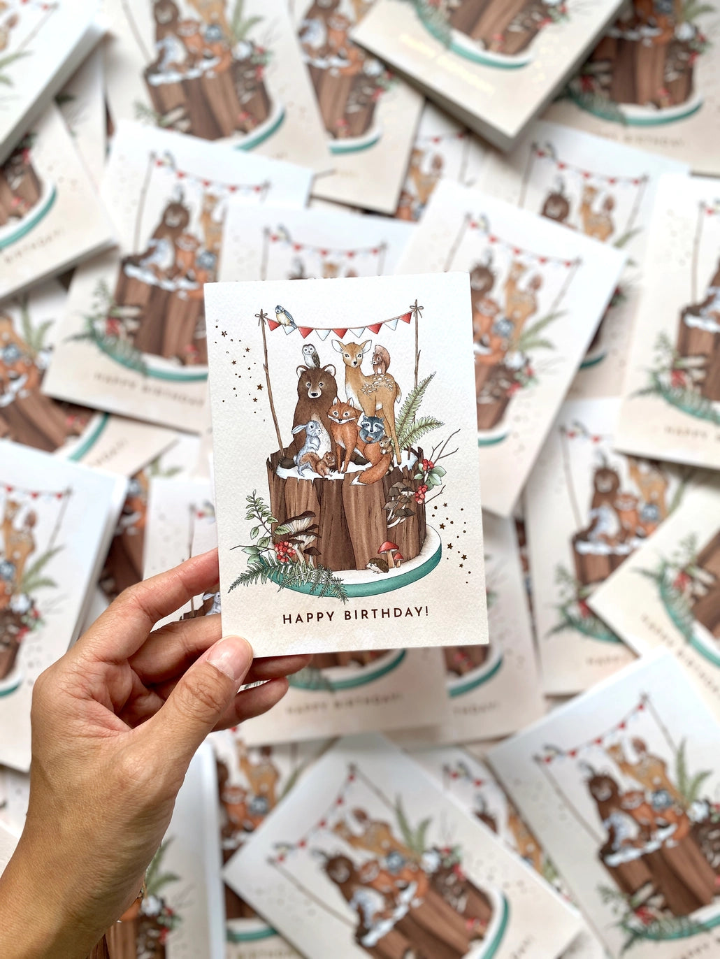Animals Happy Birthday Cake Card