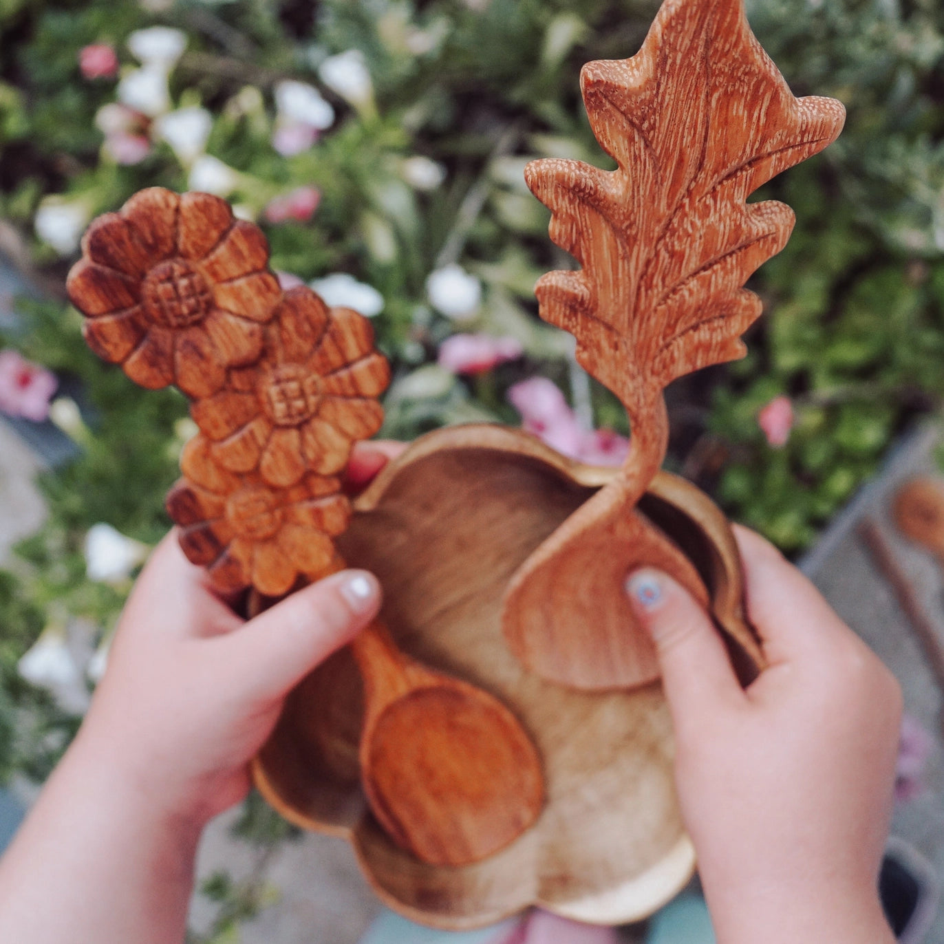 Wooden Handcrafted Leaf Spoon