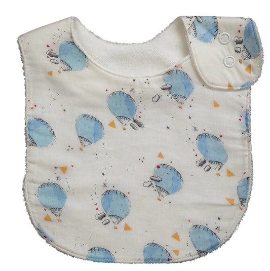 Hot Air Balloon Muslin Bib - Blue