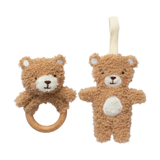 Teething Ring & Dummy Chain Gift Set - Cuddly Bear