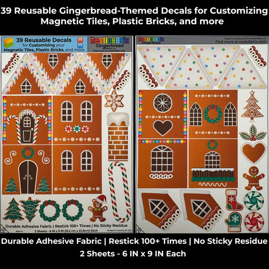 Gingerbread: Reusable Decals For Customizing Magnetic Tiles