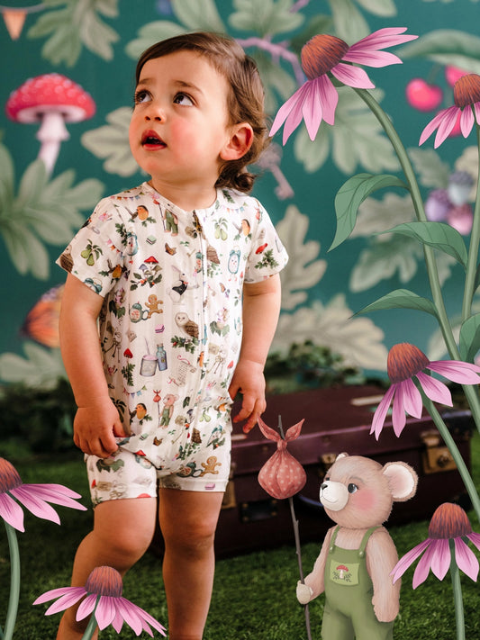 SALE Magic Faraway Tree Timeless Shorty Coverall - Moss by Fleur Harris