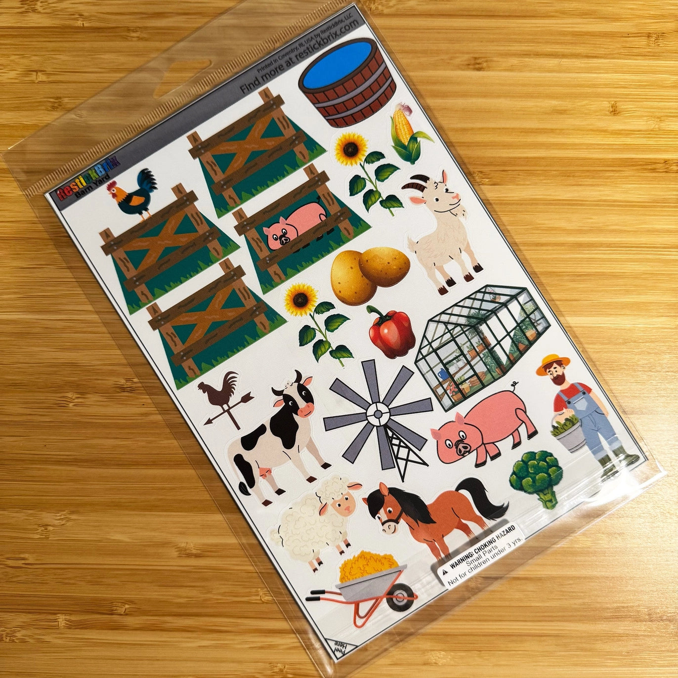 Barn Yard: Reusable Decals For Customizing Magnetic Tiles