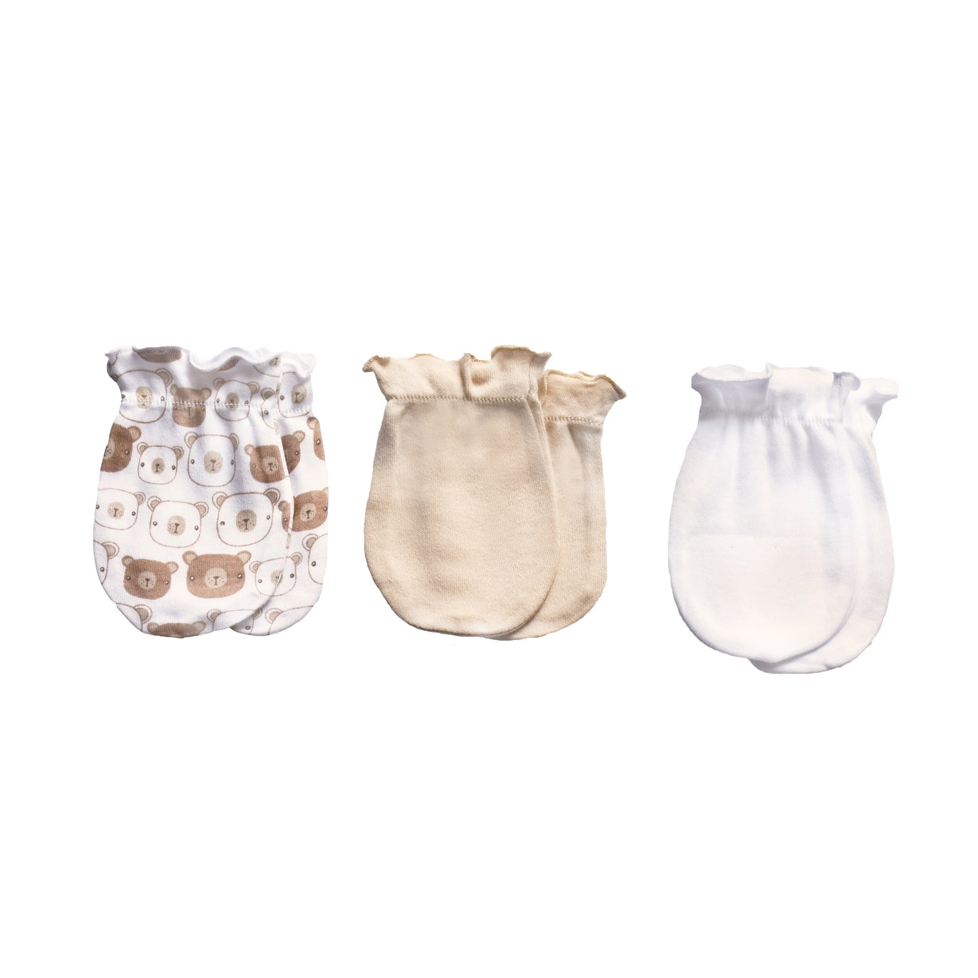 Three 3 Pack Newborn Bear Mittens