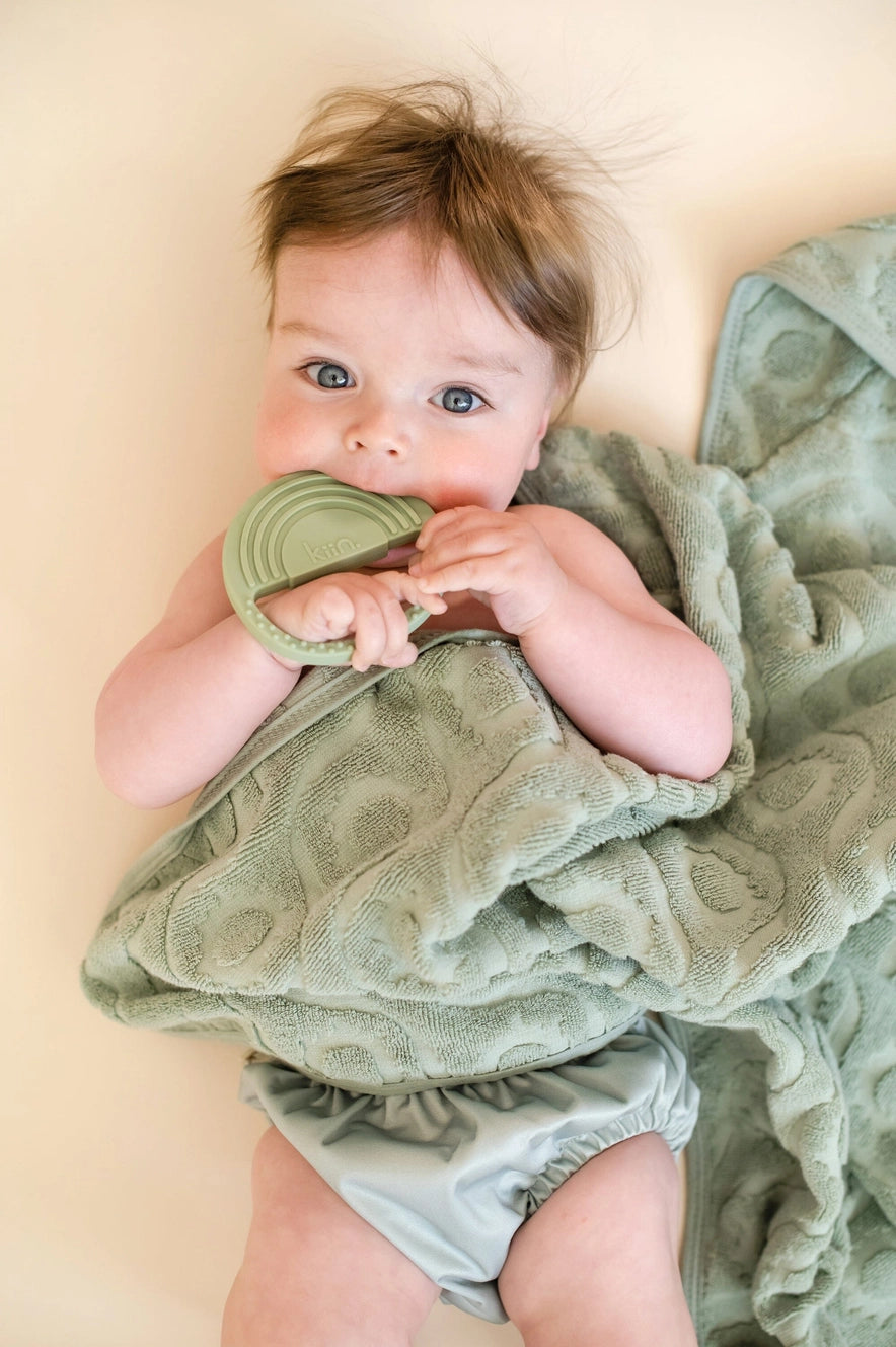 Hooded Beach Towel - Sage by Kiin Baby