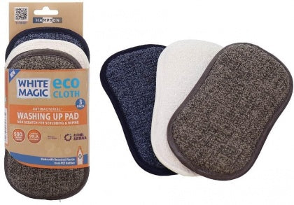 White Magic Eco Cloth Washing Up Pad Three Pack - Hampton