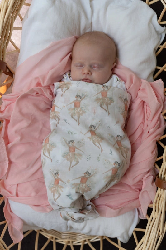 Fairy Muslin Wrap & Dusty Pink Pram Clips Set