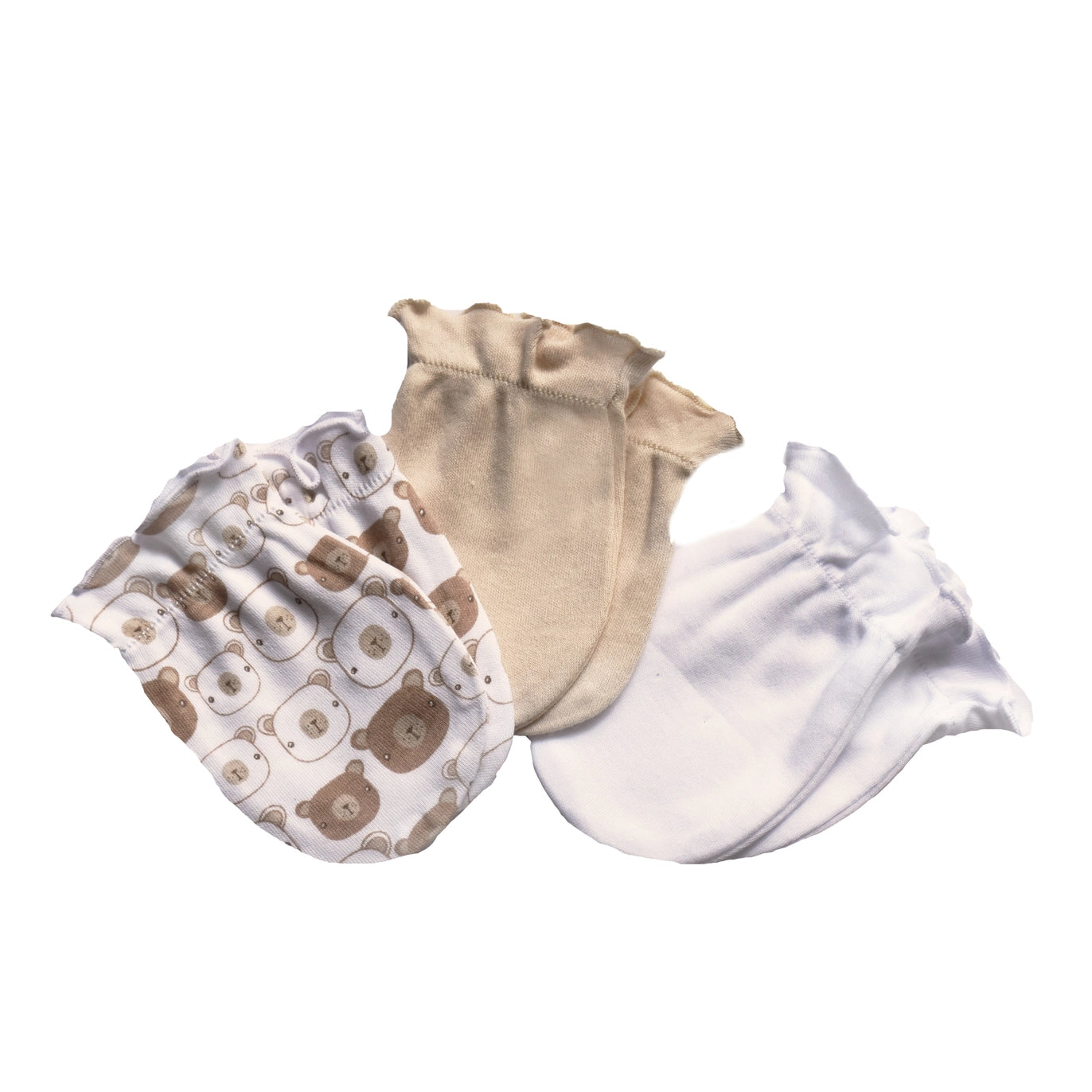 Three 3 Pack Newborn Bear Mittens