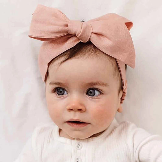 Rust Pre-Tied Linen Bow - Baby & Toddler by Snuggle Hunny