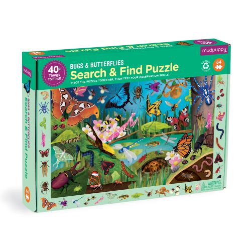 Mudpuppy 64 Pc Search Find Puzzle - Bugs Butterflies