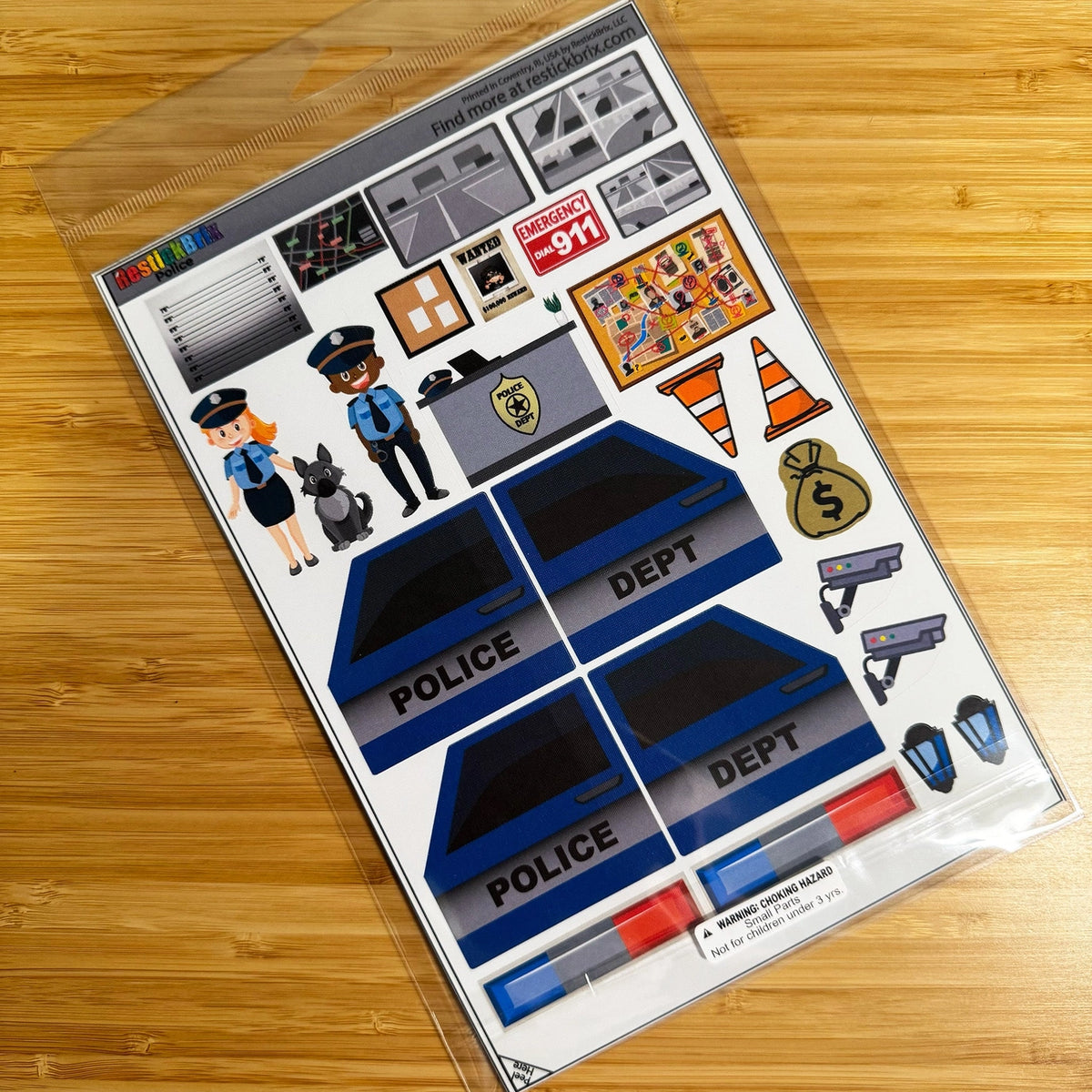 Custom Police Magnets Police: Reusable Decals For Customizing Magnetic Tiles – CharlieHorseToys