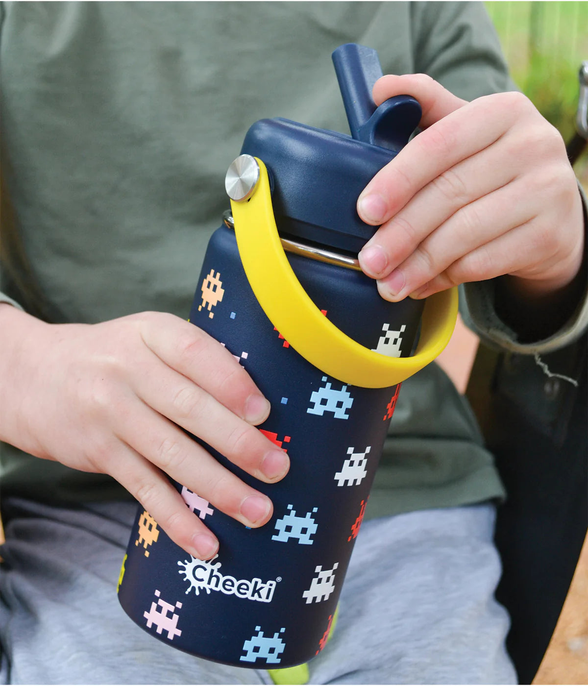 Kids 400ml Insulated Bottle by Cheeki - Arcade
